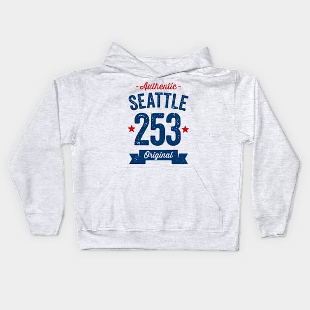 Authentic Seattle 253 Area Code Kids Hoodie by DetourShirts